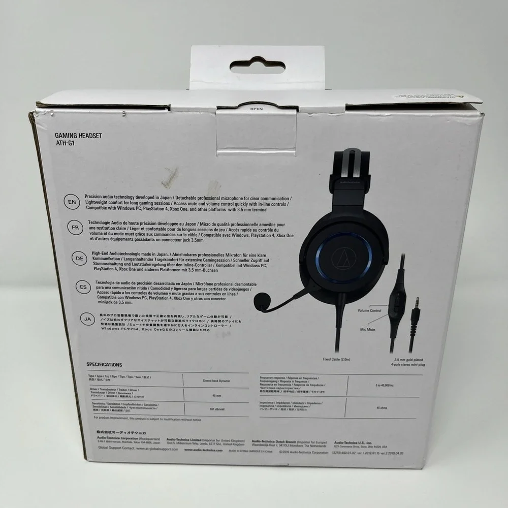 Audio-Technica ATH-G1 - Premium Gaming/Streaming Headphones with Removable Mic